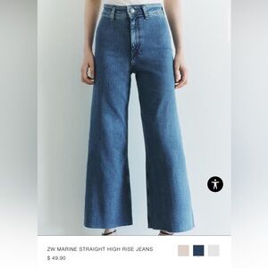 Zara Marine Straight wide leg jeans - Size 6